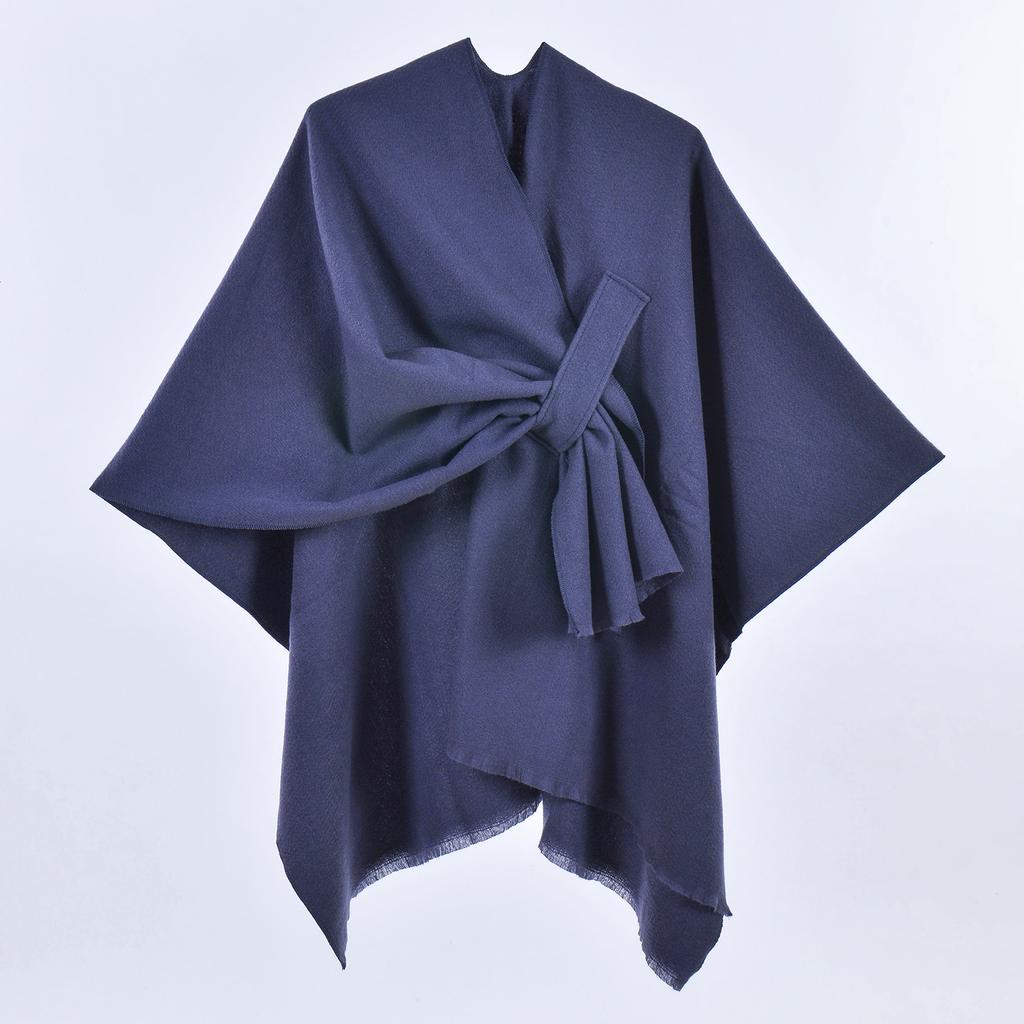 Ladies' Fashionable Warm Cloak, Double-sided Solid Color Slit, Imitation Cashmere, Draped Over Shawl