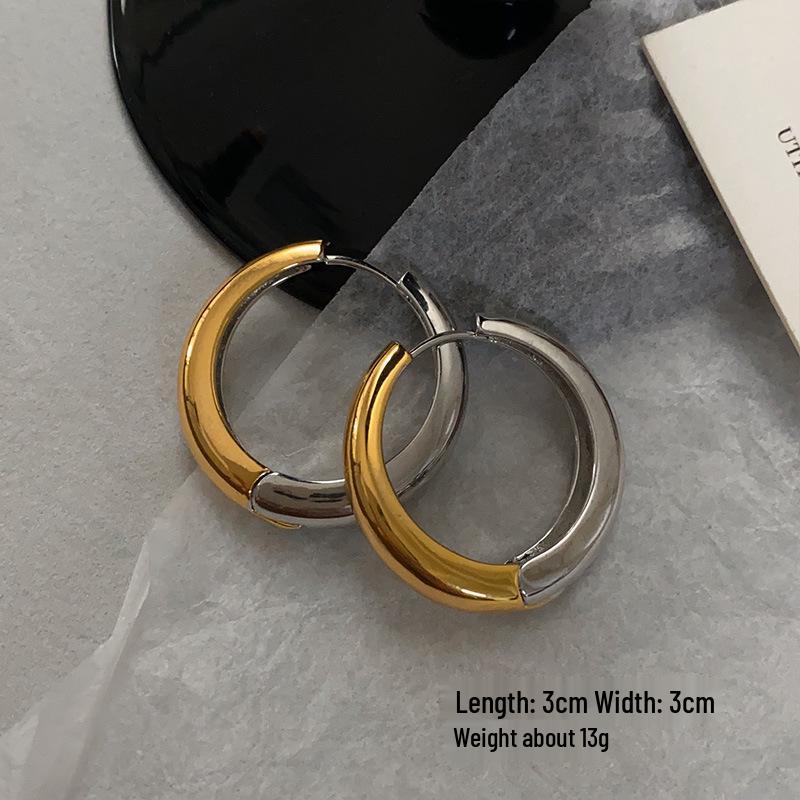 High-End Geometric Color Block Ear Cuffs: Unique European & American Style Water Drop Earrings for Women