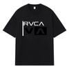 2026 RVCA VA Логотип Печатный Графический Уличная одежда Y2k Харадзюку Мужская Женская Одежда 100% Хлопок Футболка Повседневная Оверсайз Летняя Мужская Футболка