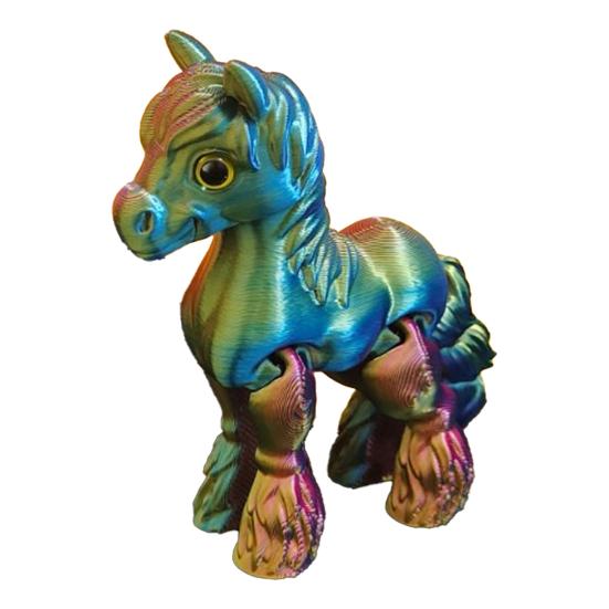 Напечатанная на 3D-принтере игрушка-непоседа в виде лошади, фигурка пони с подвижными суставами, образовательная модель статуэтки животного, настольное украшение