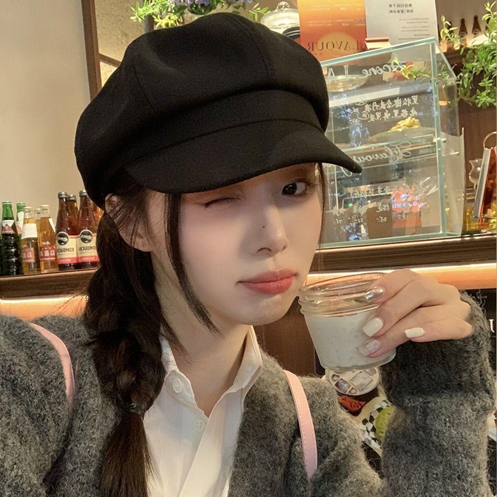 Корейский стиль Ретро Берет Шляпа Восьмиугольная Шапка Художника Мода Винтаж Кепка Газетчика Девушки