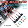 5 X Mini Add-a-circuit Car Auto Low Profile Style In-line Holder w/10A 15A