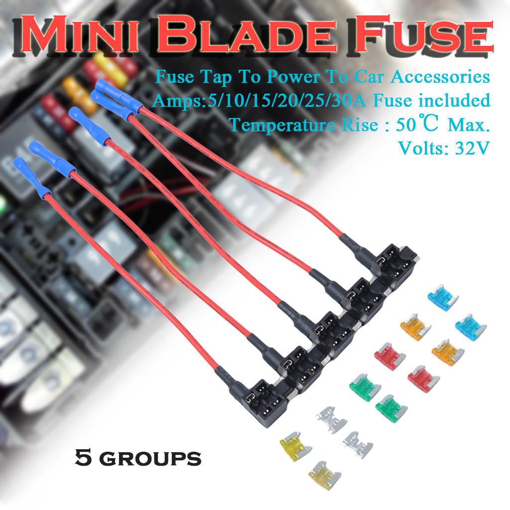 5 x мини-дополнительных автомобильных низкопрофильных линейных держателя с 10 А, 15 А