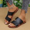 2024 Летние женские тапочки на плоской подошве с открытым носком, ретро, размер плюс 43, женские шлепанцы, повседневная пляжная обувь для отдыха, женские сандалии