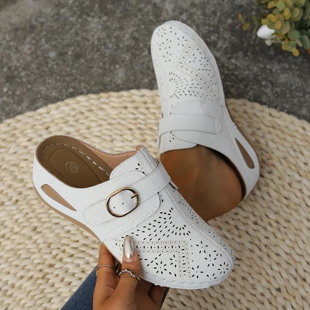 Fashion Women Slippers 2024 New Summer Fashion Closed Toe Platform Slippers Sandals Ladies Vintage Slides Women Shoes Wedge Slippers