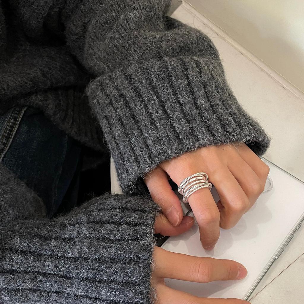 Minimalist Multilayer Geometric Open Rings For Women Vintage Fashion New Jewelry Gift Party Daily Wholesale anillos