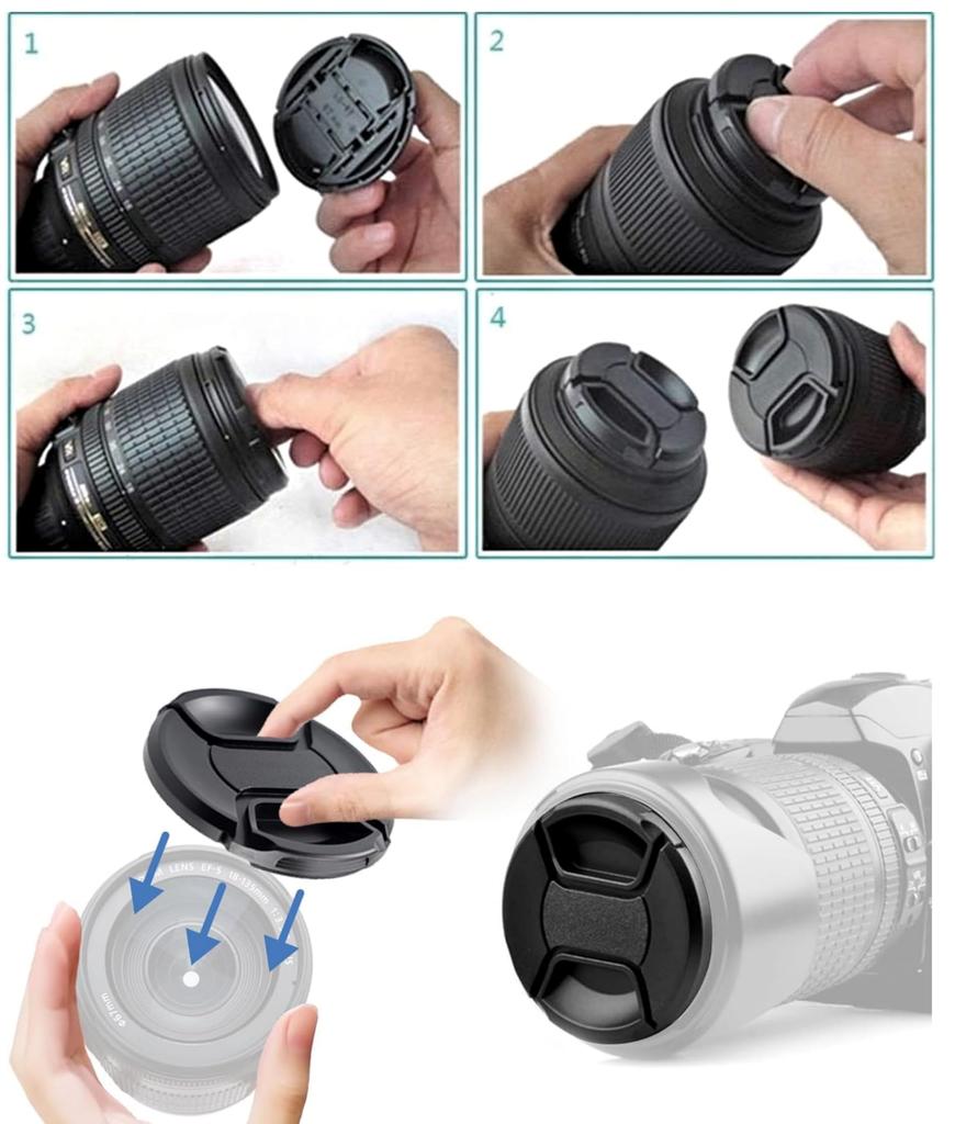 Replacement Lens Cap for and Compact Single Replacement Spare Universal Includes Two 58mm Center Pinches DSLR, Mirrorless, Cameras, Cover, Fit,