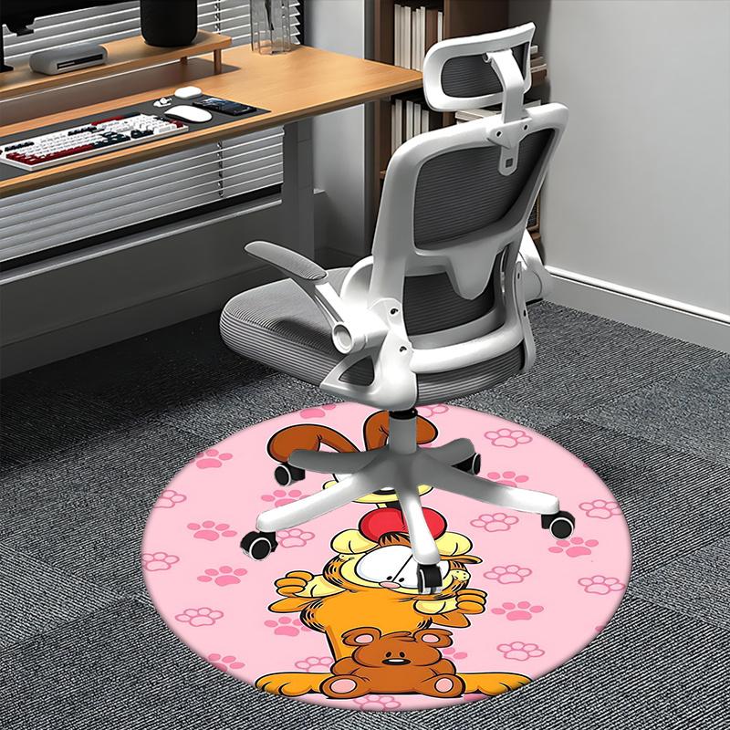 Garfield,Odie Chair mat Round Rug Office carpet, Machine Washable, Non slip, Suitable for Living Rooms, Bedrooms