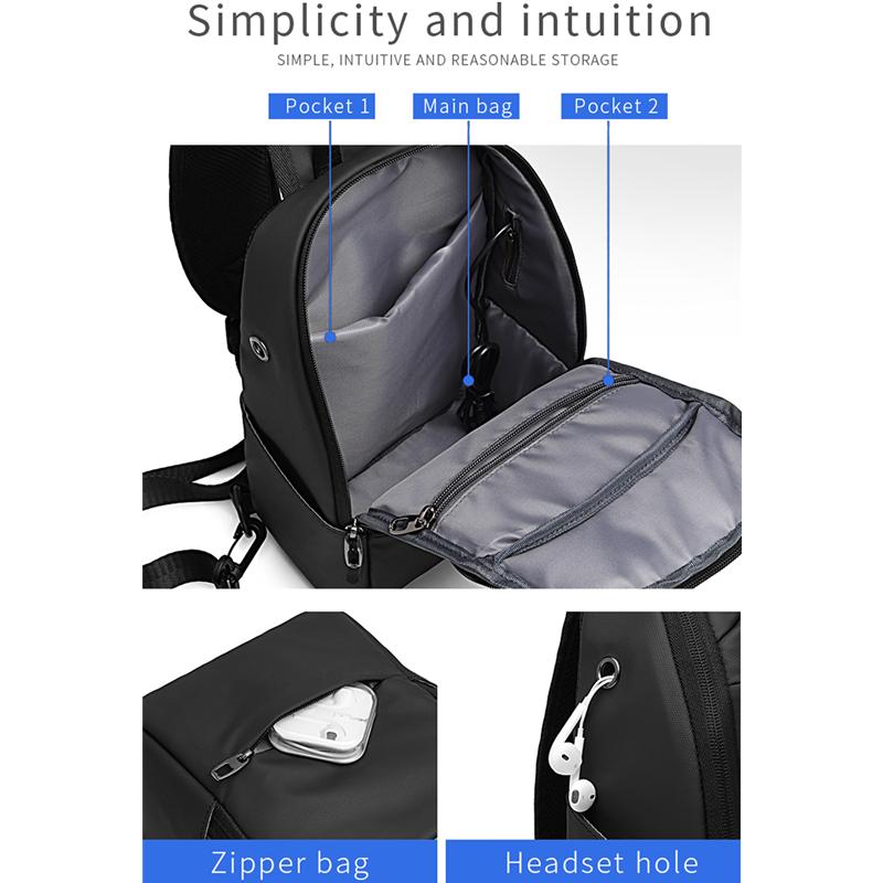 Новая мужская сумка-мессенджер, повседневная мужская сумка, многофункциональная нагрудная сумка, сумка через плечо с косым крестом, небольшой рюкзак, брендовая сумка Tide, мужской рюкзак