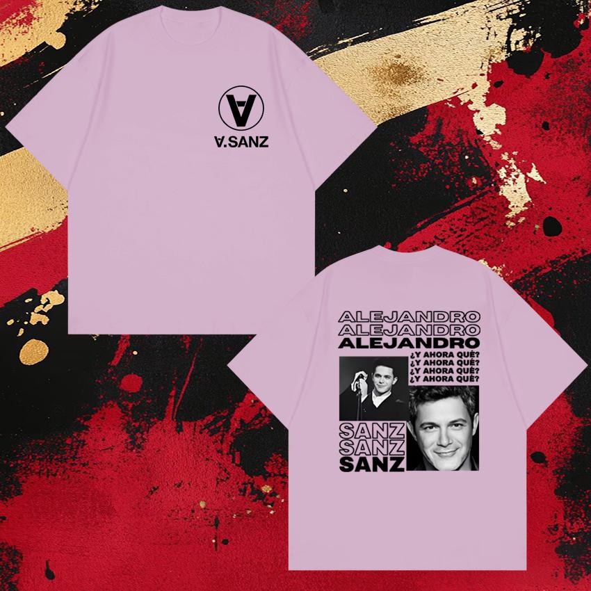 High Quality Alejandro Sanz Album Tour 2026 Double Sided printed T shirts Unisex 100 Cotton Top Unisex WOMEN short sleeve Tshirt