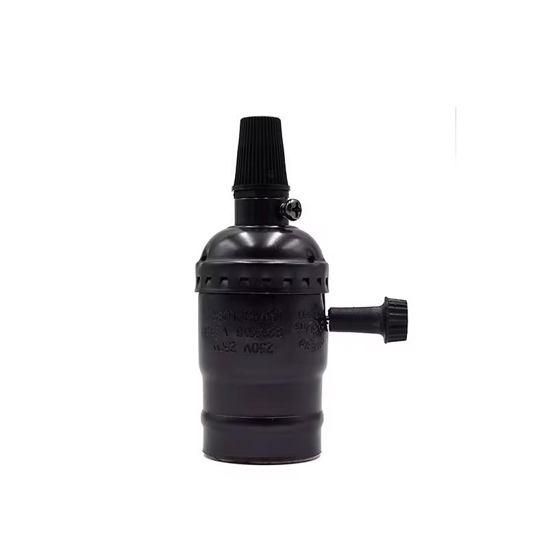 DIY Vintage E27 Lamp Base Copper holder With Switch Edison Vintage Lighting Screw Socket Antique Aluminum Lamp Holder Fixture