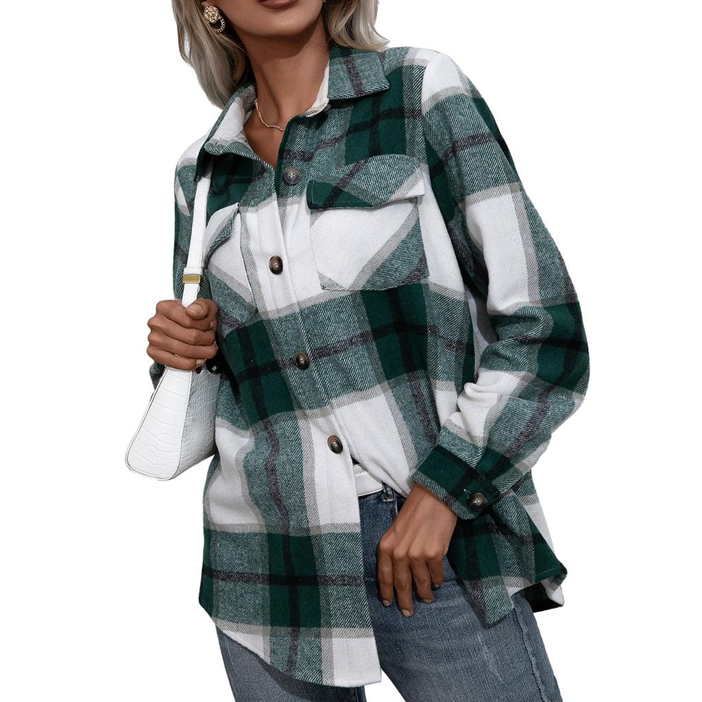 Женские фланелевые рубашки в клетку с длинными рукавами, топы на пуговицах стандартной посадки, осенняя уличная одежда