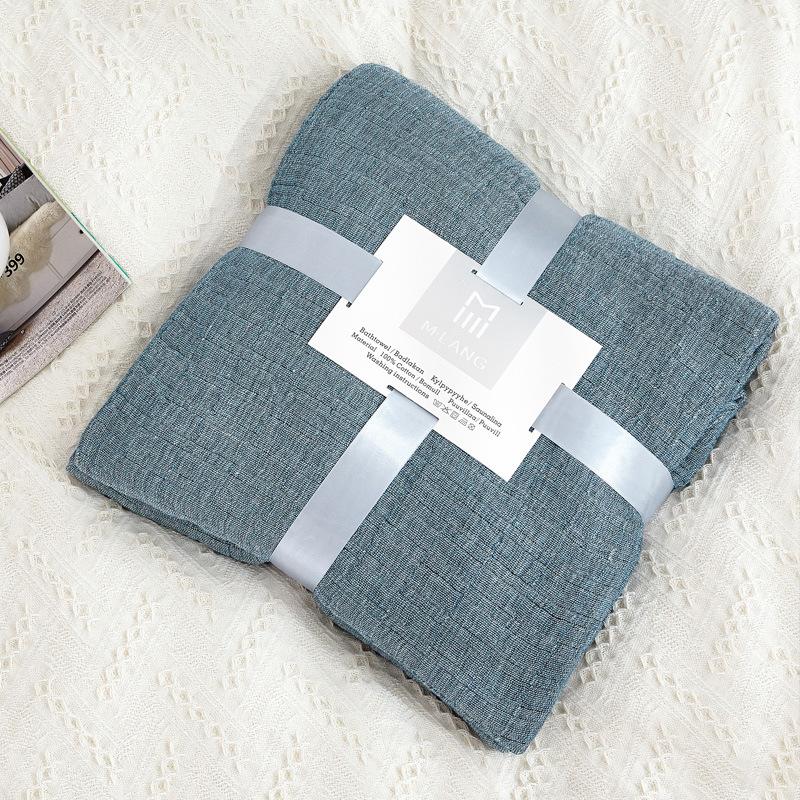 Colorful Muslin Gauze Blanket Solid Washing Cotton Wrinkle Summer Double Bed Cover Quilts Decorate Bedspread On The Beds 200*230