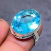 Swiss Blue Topaz Gemstone Handmade 925 Sterling Silver Jewelry Ring Size 5 s4J73