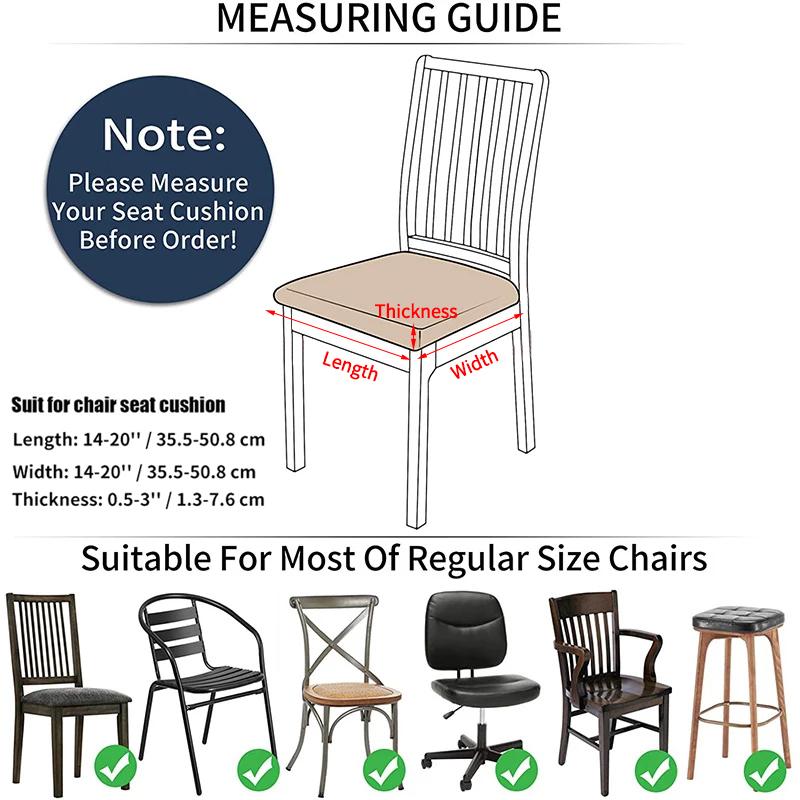 Съемный чехол на сиденье обеденного стула, жаккардовые чехлы на обеденный стул, эластичный чехол для подушки сиденья, чехол для кухонных стульев