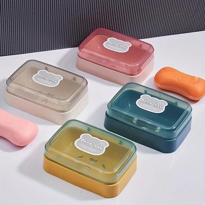 1 шт. Портативная мыльница, мыльница с крышкой, бытовая пластиковая мыльница, мыльница для ванной комнаты, мыльница для путешествий, Эссен