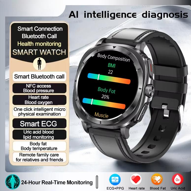 2025 Новые Смарт-часы Health Watch 7 Ultra Мочевая кислота Липиды крови ЭКГ+ФПГ Кровяное давление Пульс Смарт-часы
