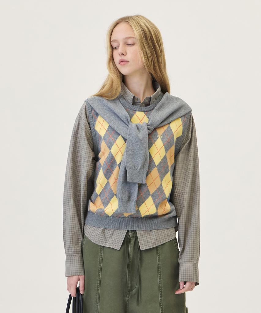 GROVE Veni Argyle Vest (Gray)