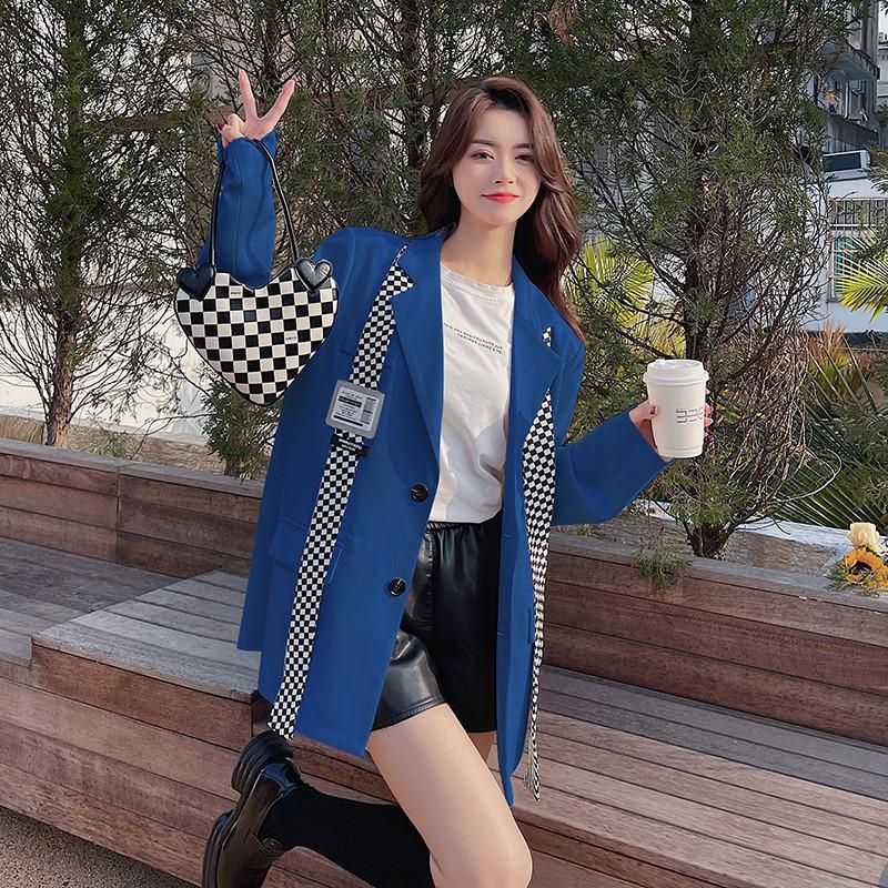 Женский новый британский стиль полосатый галстук пиджак женский свободный костюм