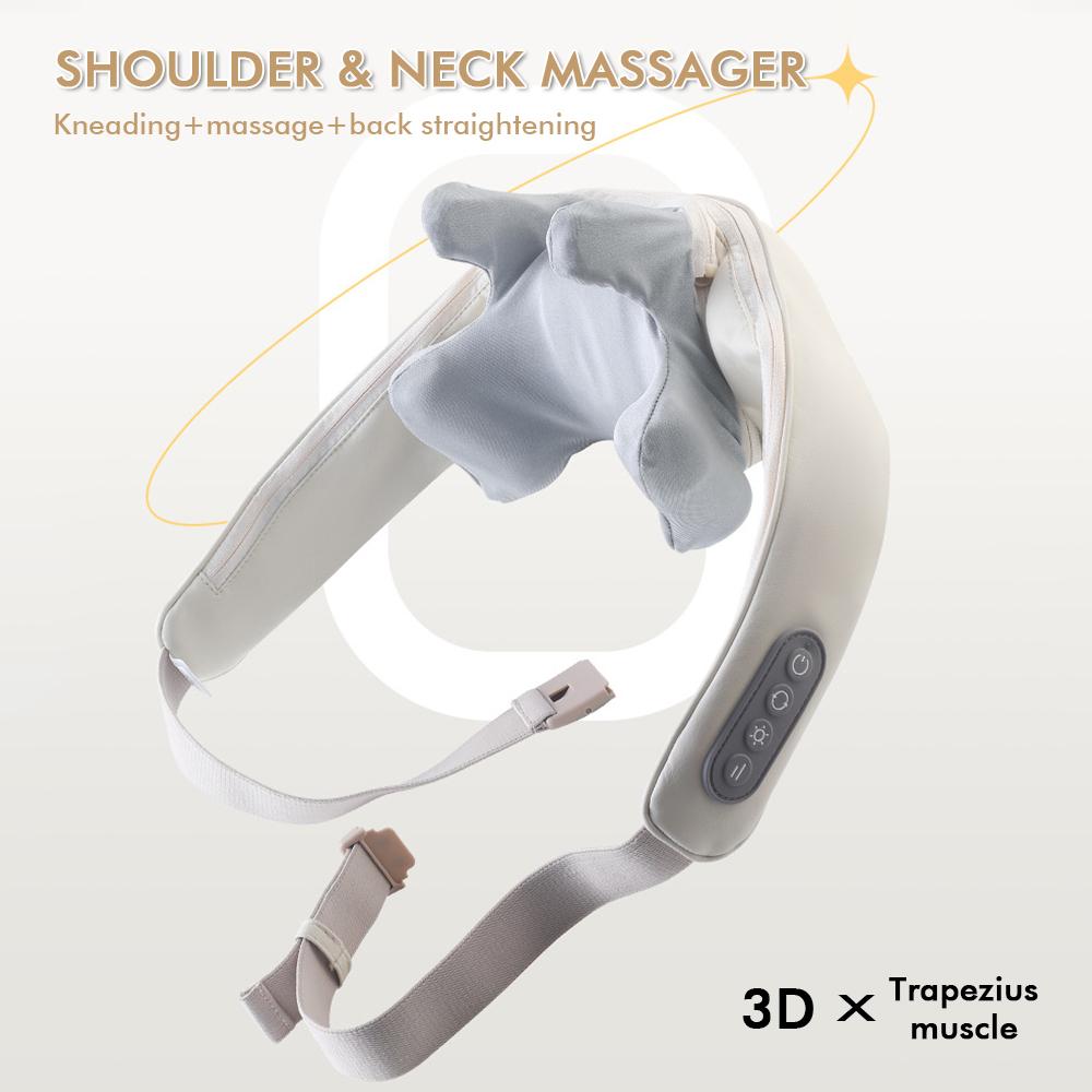 Wireless Neck And Back Massager Neck And Shoulder Kneading Massage Shawl Neck Cervical Relaxing Trapezius Massager