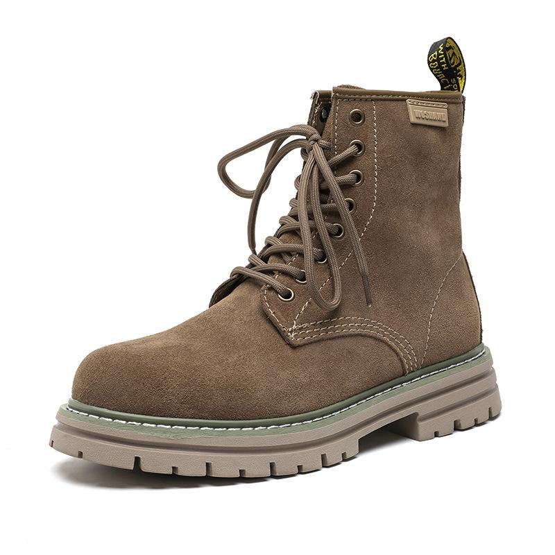 Новые ботинки Tooling Мужские осенне-зимние ботинки из ревеня Британский стиль Пара Желтый бархат Ботинки Мартина 8668-W