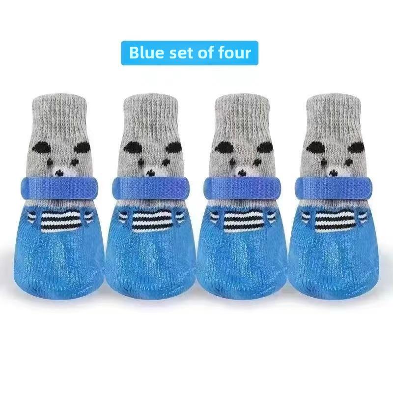 Носки для собак, маленькие, для собак, тайские, зимние, теплые, водонепроницаемые, нескользящие, плюшевые, бахилы, носки для кошек, устойчивые к царапинам, товары для животных