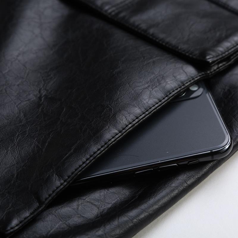 Осенняя новая мужская кожаная куртка, простая и универсальная, из тонкого бархата, однотонная, с лацканами, мужская кожаная куртка для мужчин среднего возраста