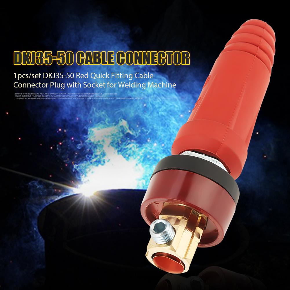 1pcs/set DKJ35-50 Red Quick Fitting Cable Connector Plug with Socket for Welding Machine