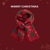 Red Scarf Women's Winter Versatile Premium Sense China Red Checked Destiny Women's Winter Scarf Christmas New Year