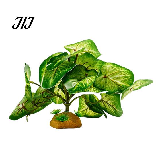 Terrarium Greenery Decor Artificial Reptile Plant, Waterproof PVC Simulation with Weighted Base, Habitat for Geckos Lizards Spiders And Scorpions