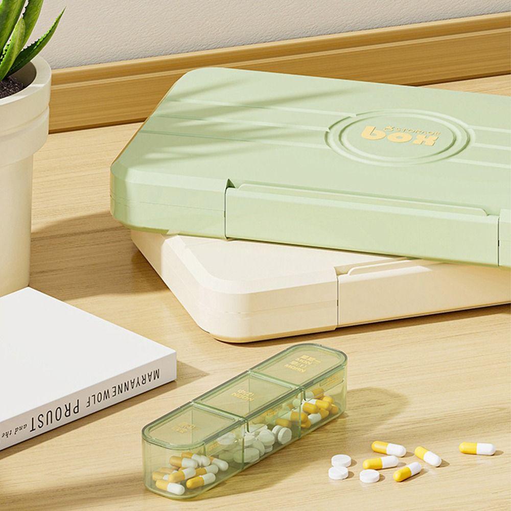 Portable Pill Dispenser Box A Week Sealed Pill Case Easy Open Medicine Storage Containers Outdoor