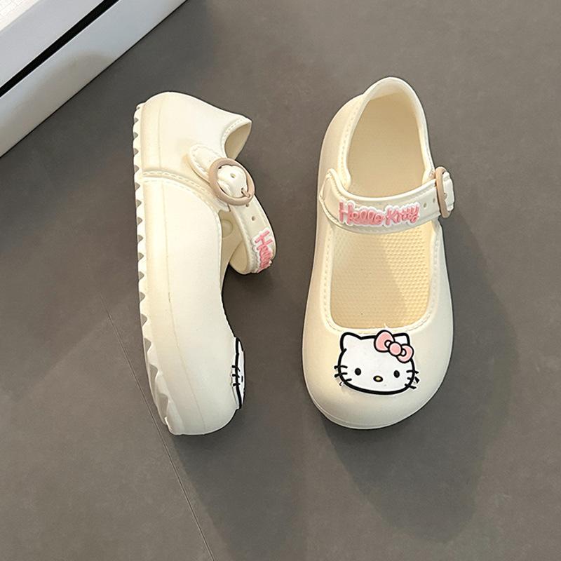 Милые мультяшные туфли с дырочками Hello Kitty женские летние 2025 новая модная обувь удобные универсальные дышащие сандалии