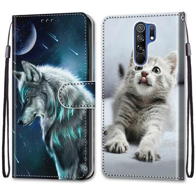 Модный расписной узорный чехол-книжка с ремешком для iPhone Samsung Huawei Honor Xiaomi Redmi OPPO Realme Moto Asus