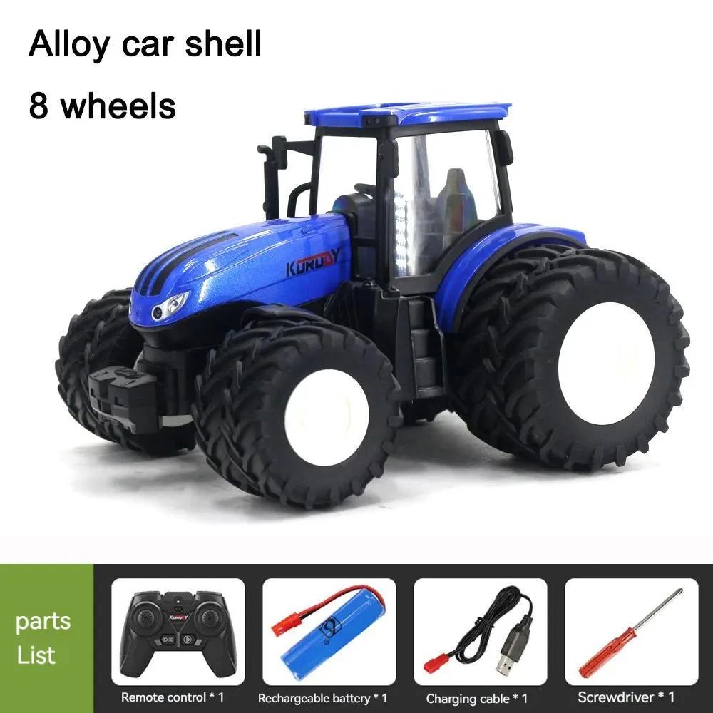 Farmer Car Remote Control Tractor Trailer 2.4G RC Tractor Simulation Engineering Construction Truck Model Toy Tillage Machine