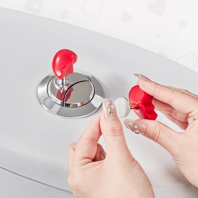 Ручка для туалета в форме сердца, кнопка для нажатия на туалет, кнопка для бачка с водой в ванной, кнопка для нажатия, аксессуары для ванной комнаты