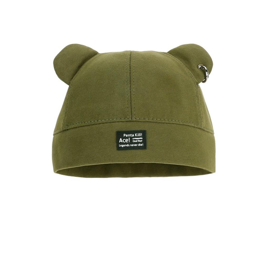Solid Color Ear Landlord Hat No Brim Beanie Hat Fashion Watermelon Skin Cap