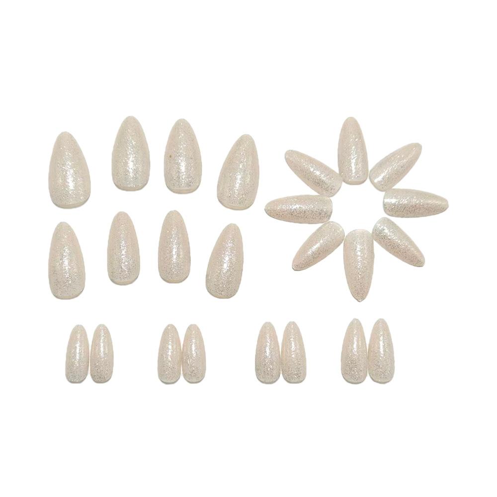 Simple And Elegant Almond-shaped False Nail Glitter 24 Pieces Of Finished Product Removable Manicure Patches Wearable Nails