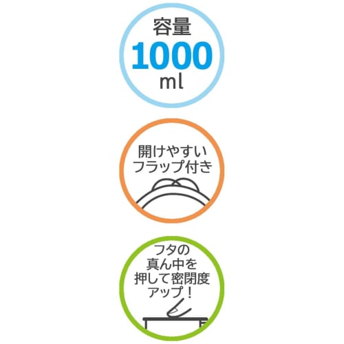 Skater One Touch Seal Container L 1000ml Airtight Container Storage Container Miffy SOT10-A