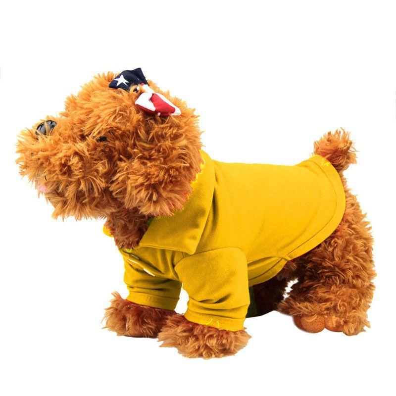 Модная очаровательная футболка-поло для питомца на лето, ярких цветов для собак и кошек