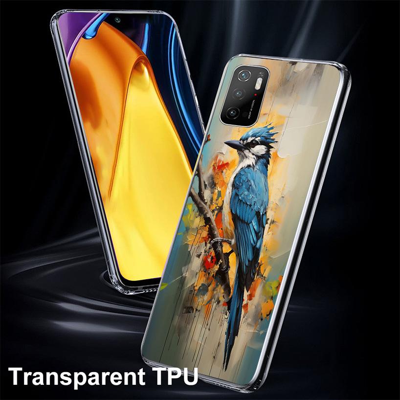 Animal Oil Painting Bird Phone Case For Xiaomi Poco X7 X6 X5 Pro F7 Ultra Redmi 15C 15 13 13C 12 12C 10 10A 10C 9 9A 9C 9T Cover