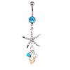 Surgical Steel Starfish Conch Body Navel Belly Ring Button Piercing Bar