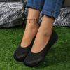 Hot Selling Women's Round Toe Flats Solid Color Knitted Slip-On Shoes Casual Breathable Ballet Flats Women's Mesh Flats Loafers