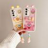 KEYSION Cute Ear 3D Cartoon Case for Samsung A54 5G A34 with Bracelet Soft Silicone Shockproof Phone Cover for Galaxy A24 A14 LTE