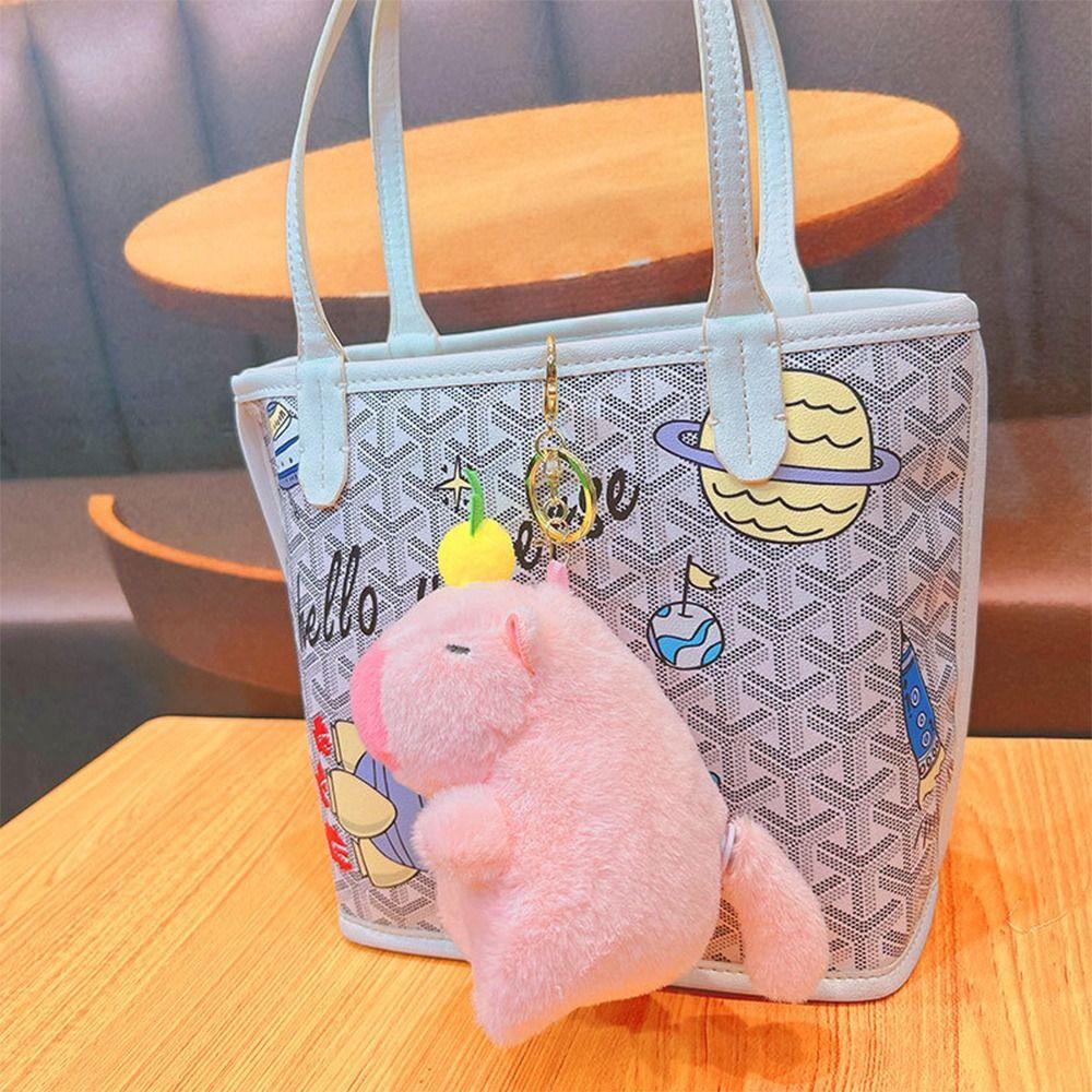 Cute Wagging Tail Capybara Doll Plush Cartoon Capybara Doll Fluffty Animal Doll  Birthday Gift