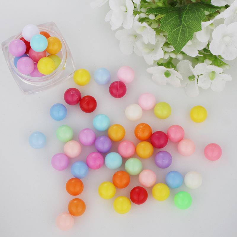Пластиковые бусины конфетных цветов: Круглые упругие мячики без отверстий для детских DIY украшений, поделок и пуль для игрушечных пистолетов.