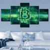 Hd Home Decoration Canvas Line Painting Bitcoin Pictures Wall Art Prints Modular Modern Framework Poster For Boy Room 5 Panel