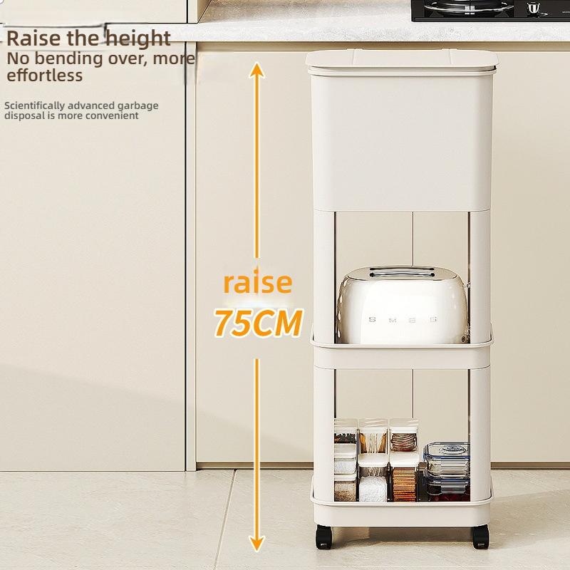 Белый лаконичный дизайн Долговечный пластиковый контейнер для отходов с ножками-колесиками Идеальная бытовая чистота Различные внутренние пространства