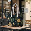 Cute Camping Pattern Tote Bag for Women Portable Large Capacity Casual Daily Shoulder Handbag for Outdoor Travel Shopping