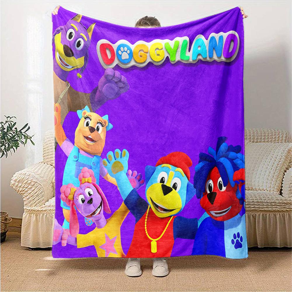 Doggyland Theme Printed Blanket - Perfect for Couch, Bed, Travel & Outdoor Use | Machine Washable, Cozy & Durable.