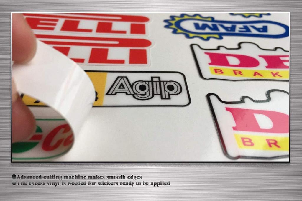 Лист микронаклейки с логотипом спонсора гоночной команды Kungfu Graphics, белый